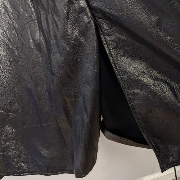 Nuuts Black Faux Leather Neoprene Maxi Skirt Zip Pockets Y2K Goth Club Kid 2XL - Picture 8 of 9